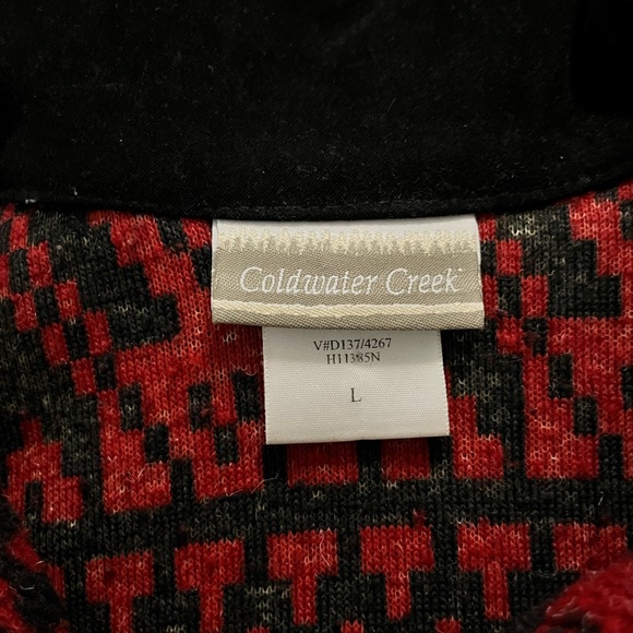 Coldwater Creek Moose Print Fleece Jacket Size Large - Picture 6 of 7